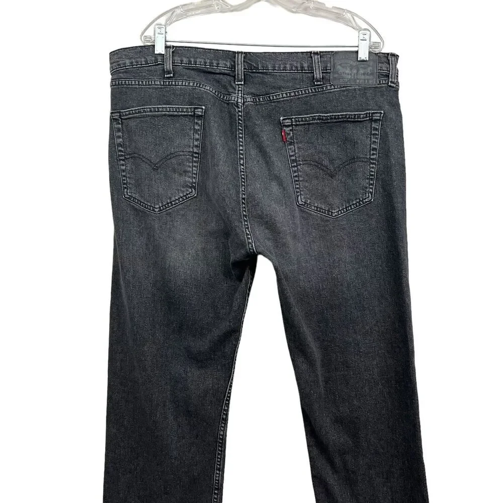 Levi's Mens 505 Jeans Straight Stretch 5 Pocket Zip Fly Charcoal Black Size W40*